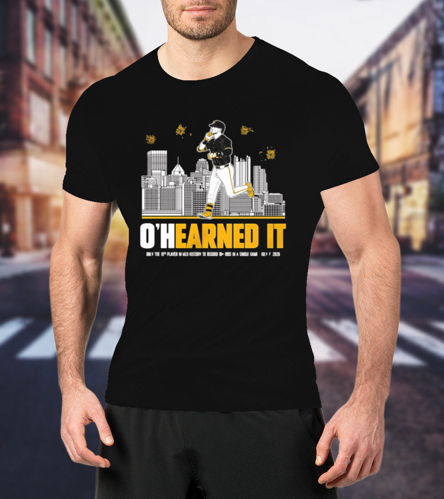 Ryan Ohearn Pittsburgh Pirates 10 RBI Game Ohearned It July 7 2026 MLB Skyline T-Shirt