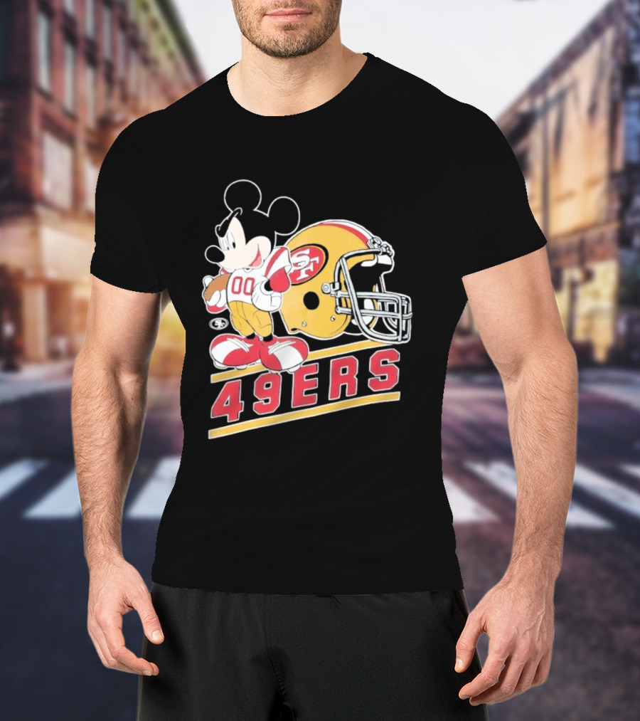 Mickey Mouse With San Francisco 49ers Helmet Football 49ers T-Shirt