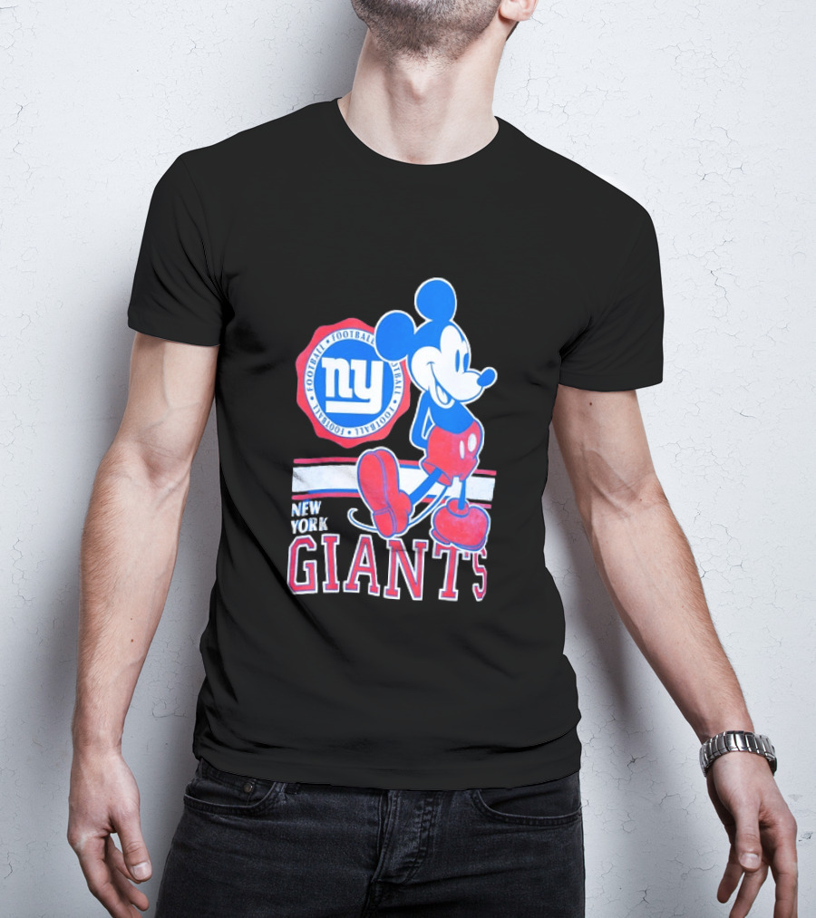 Mickey Mouse New York Giants Football NY Sports Fan T-Shirt