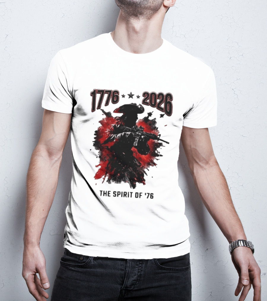 1776 2026 The Spirit Of '76 USA Patriotic Soldier T-Shirt