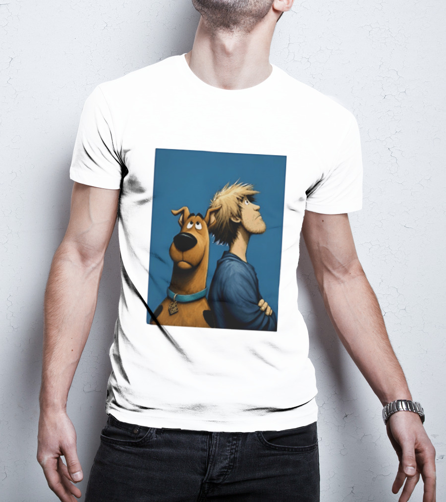 Scooby Doo And Shaggy Rogers Mystery Inc Iconic Cartoon Duo Facing Adventure T-Shirt