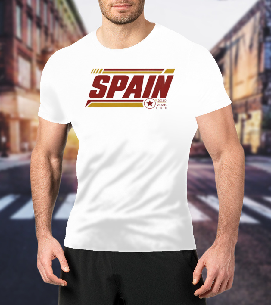 Spain 2010 2026 Sports Football Star T-Shirt