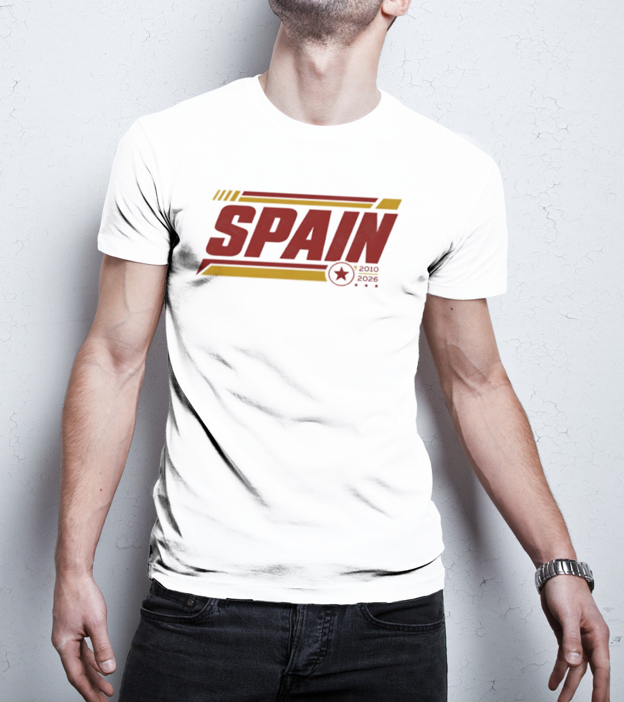 Spain 2010 2026 Sports Football Star T-Shirt