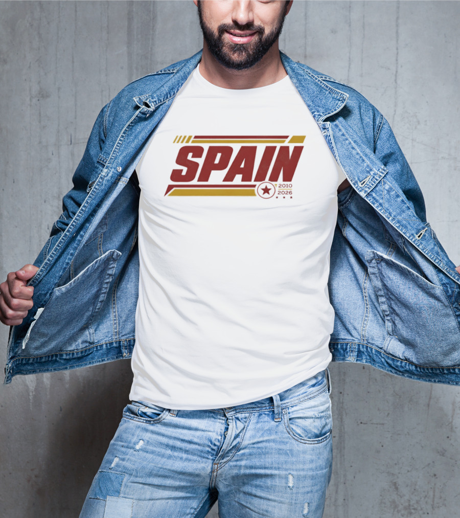 Spain 2010 2026 Sports Football Star T-Shirt