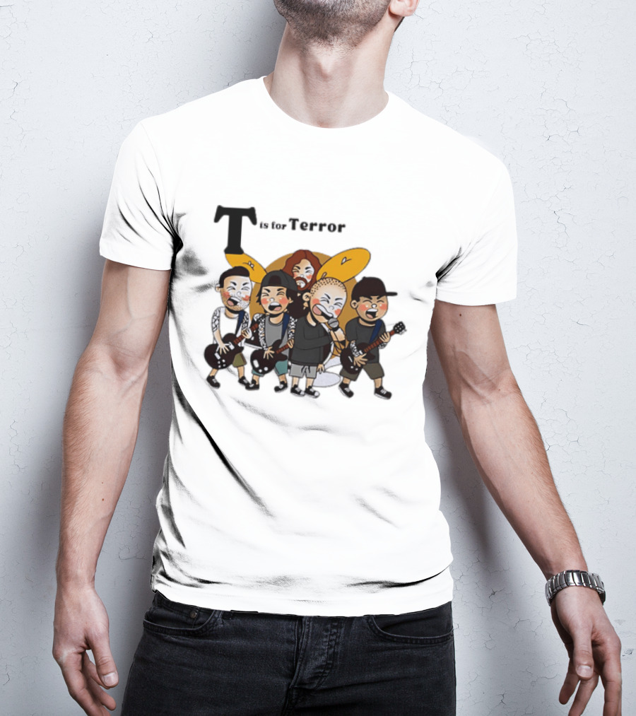 T Is For Terror Cartoon Punk Rock Band Music T-Shirt