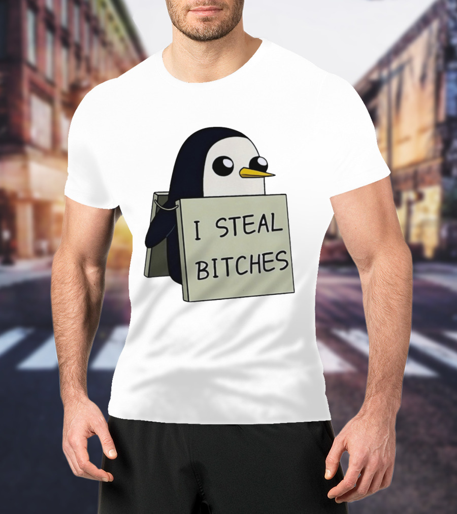 Gunter The Penguin I Steal Bitches Adventure Time Iconic Character Humor T-Shirt