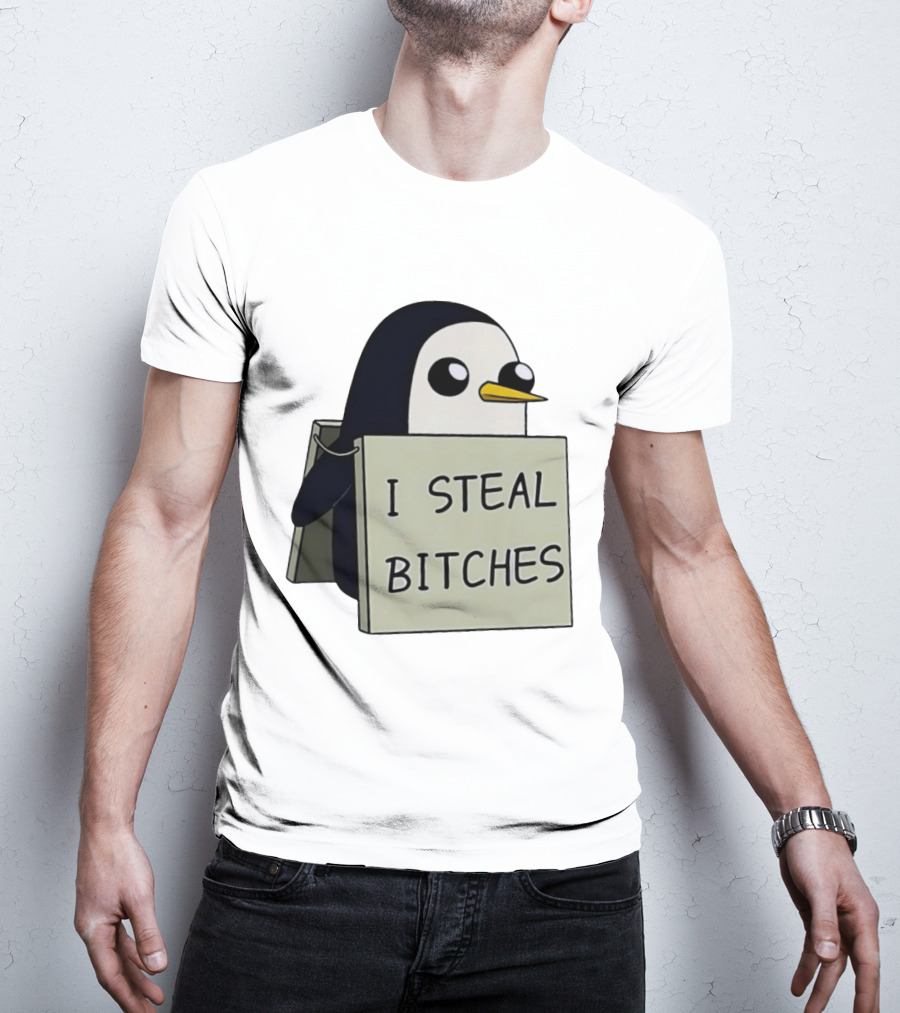 Gunter The Penguin I Steal Bitches Adventure Time Iconic Character Humor T-Shirt