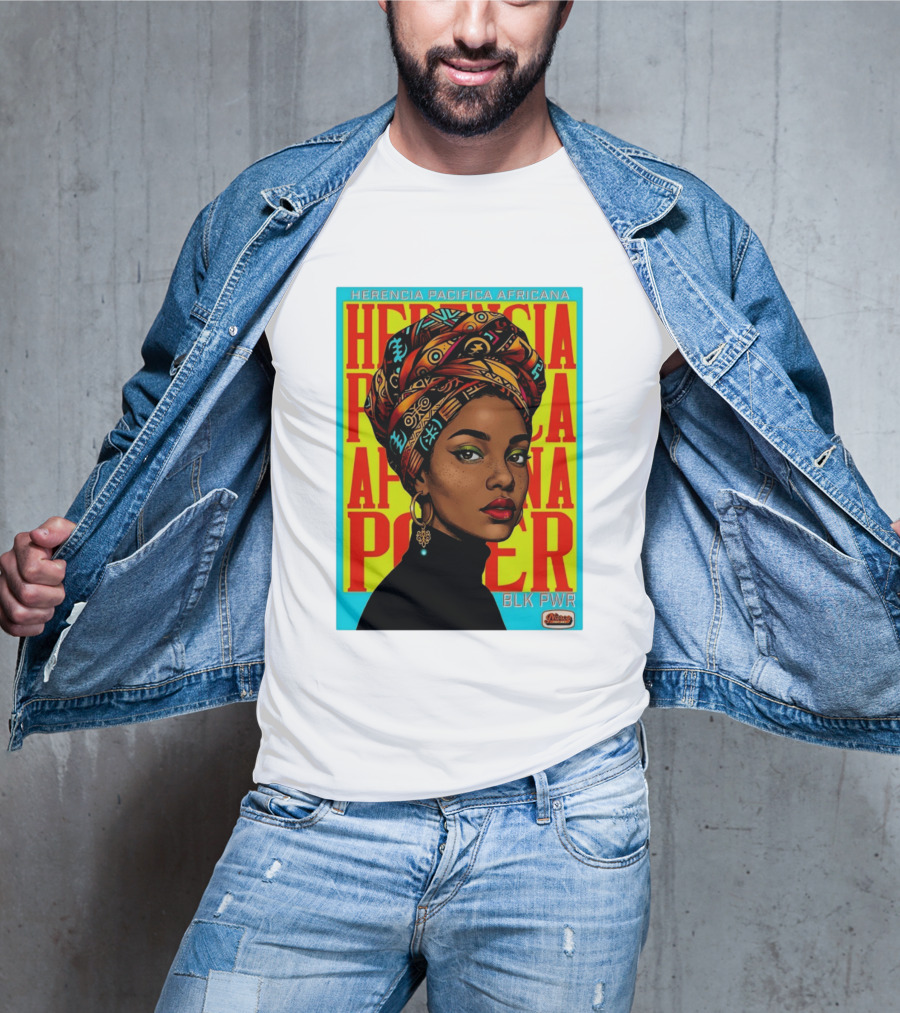 Herencia Pacifica Africana Power Blk Pwr Narez Wear T-Shirt