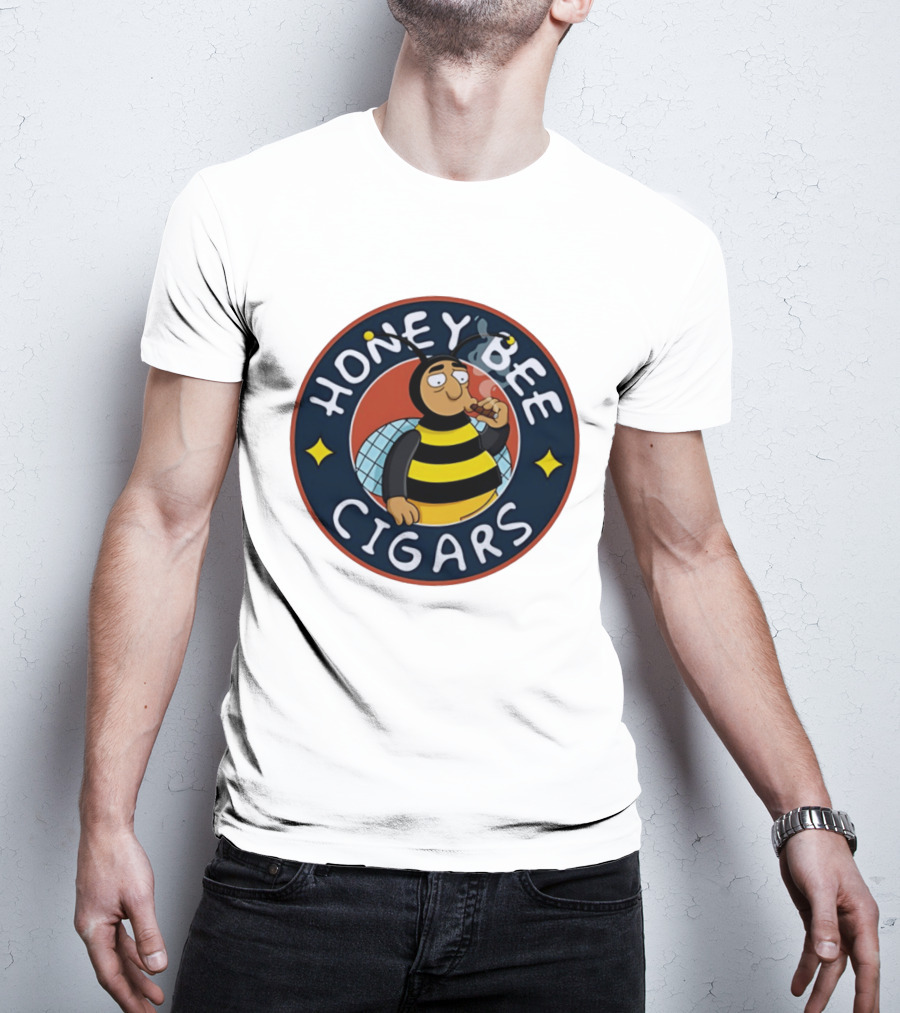 Honey Bee Cigars Smoking Cartoon Bee T-Shirt