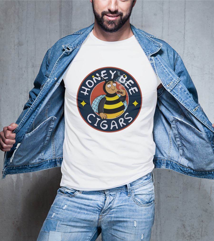 Honey Bee Cigars Smoking Cartoon Bee T-Shirt