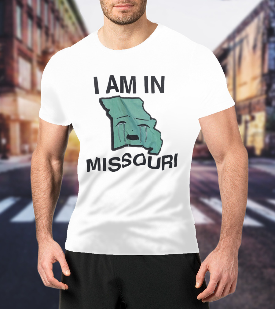 I Am In Missouri Crying Map Misery Pun T-Shirt