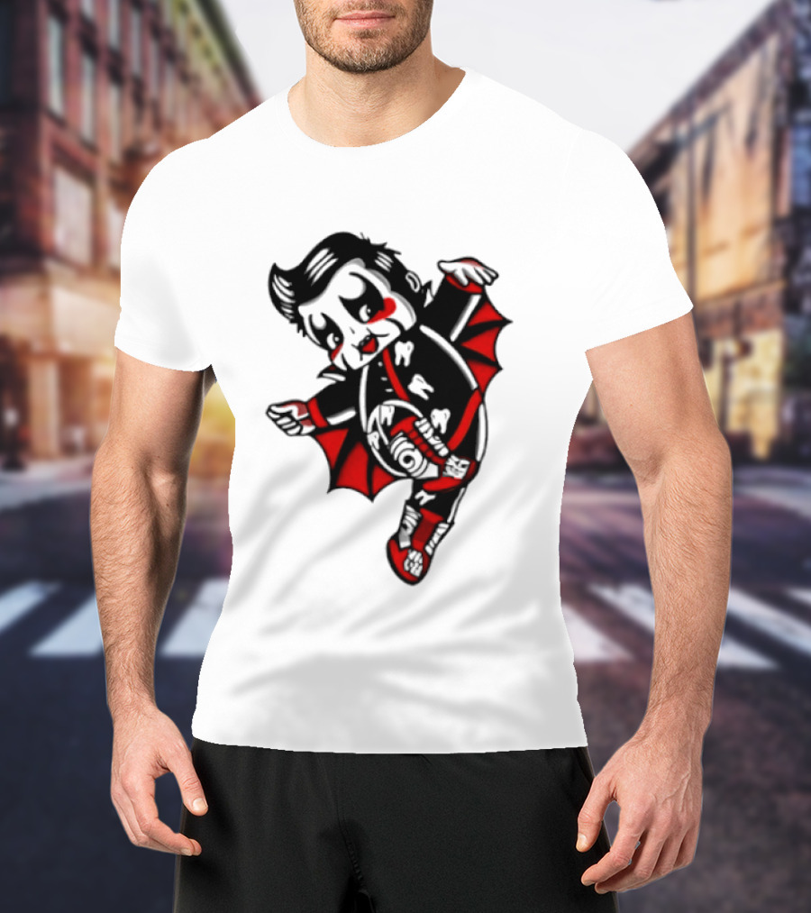 Little Vampire Kewpie Doll With Wings Teeth And Red Details T-Shirt