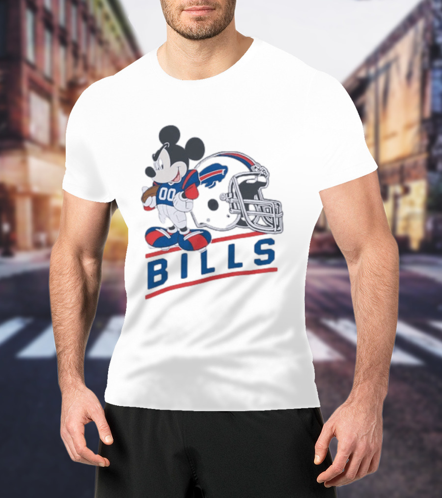 Mickey Mouse Buffalo Bills 00 Jersey Football Helmet T-Shirt