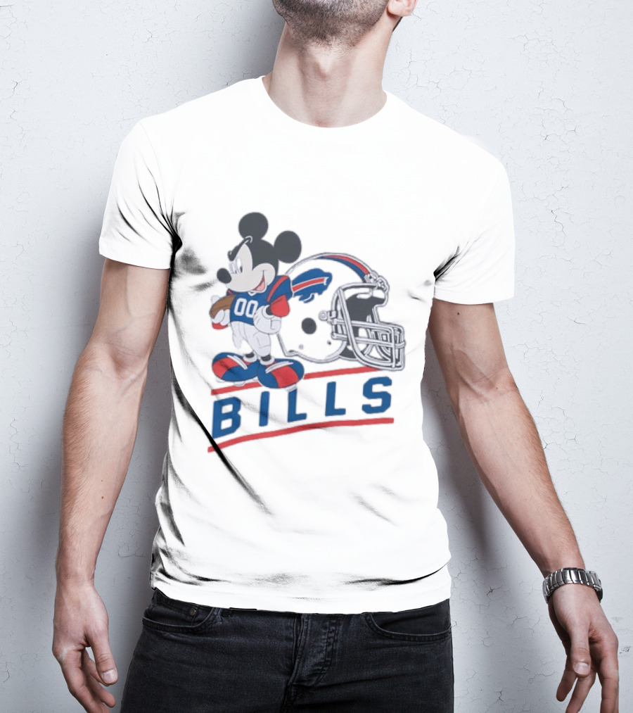 Mickey Mouse Buffalo Bills 00 Jersey Football Helmet T-Shirt