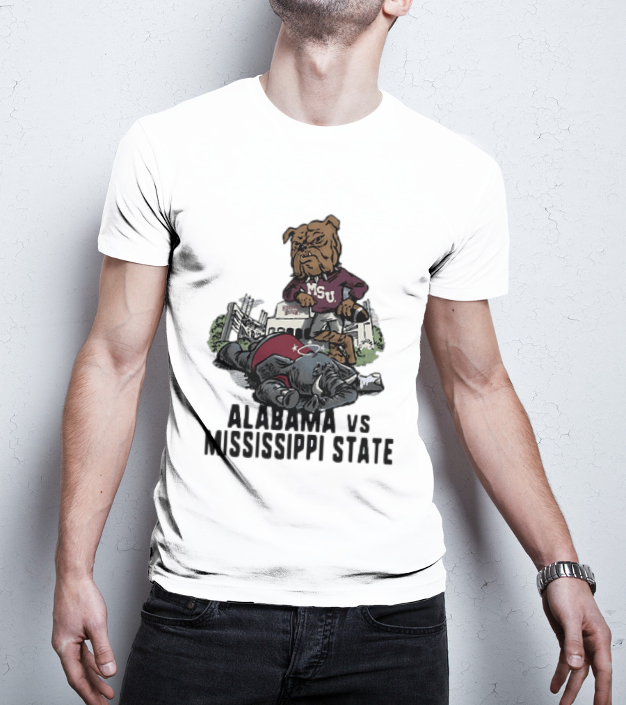 Alabama Vs Mississippi State Bulldogs Football Rivalry Game Day T-Shirt
