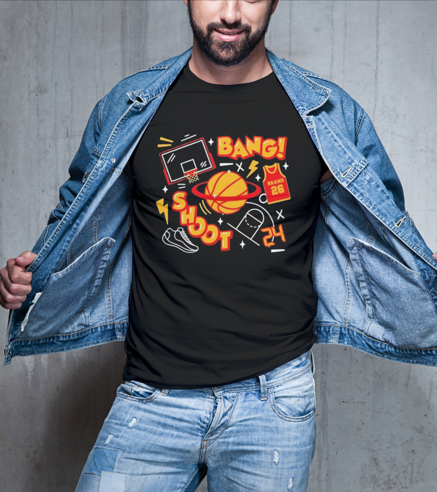 Bang Shoot Basketball Brand 26 Jersey Hoop 24 Sport Athletic T-Shirt