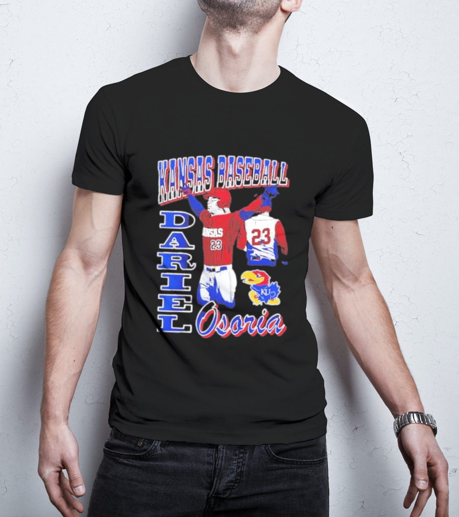 Kansas Baseball Dariel Osoria 23 KU Jayhawks T-Shirt