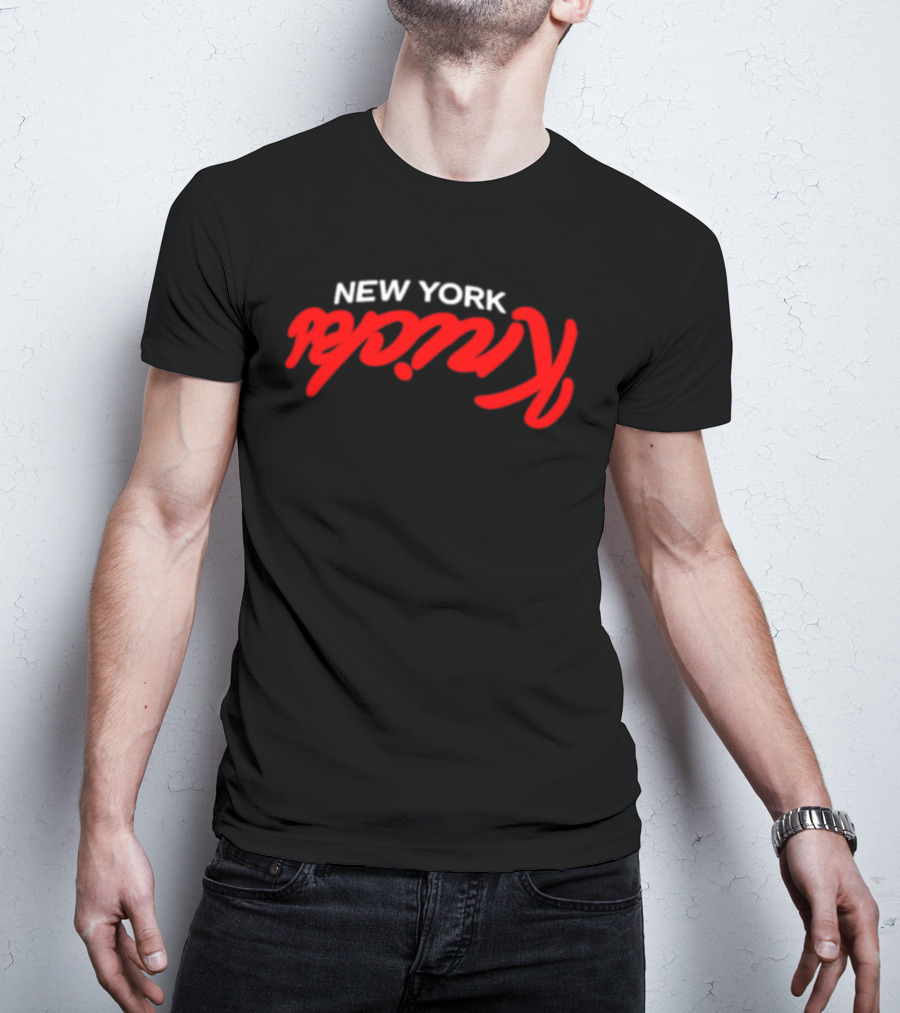 New York Knicks NBA Basketball Retro Red Script T-Shirt