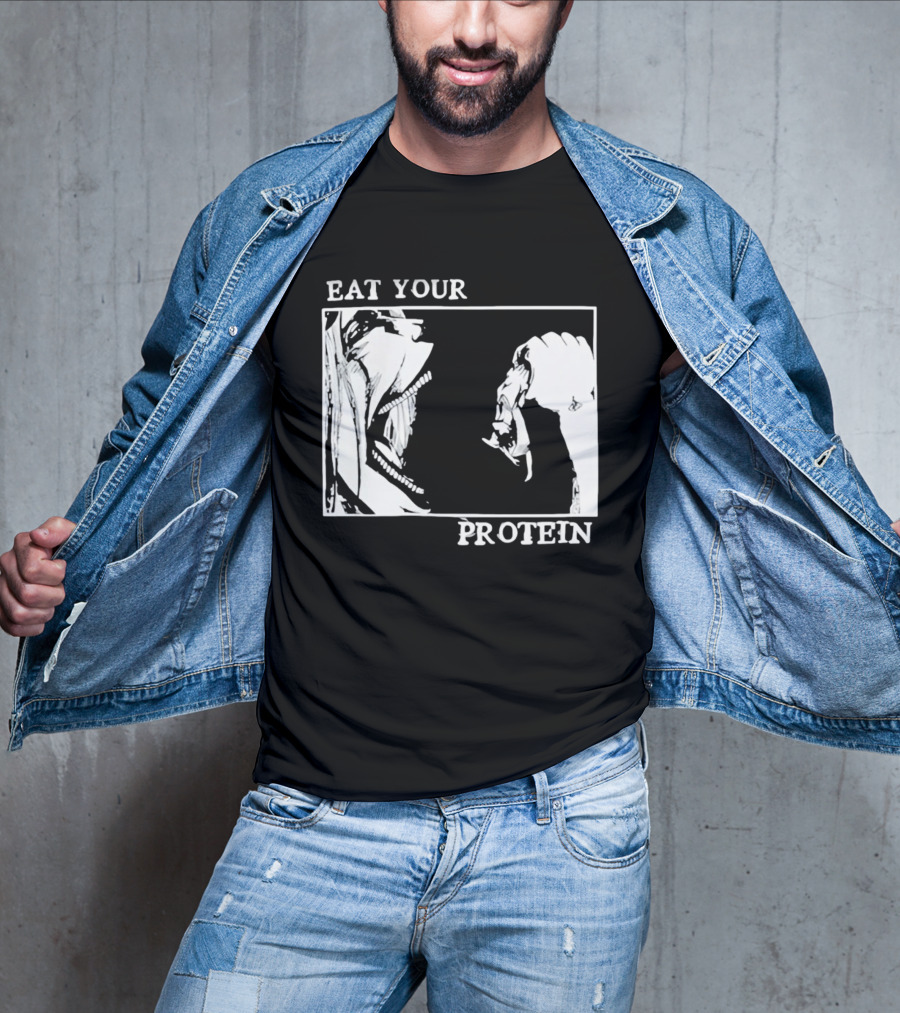 Eat Your Protein Beast Devouring Prey Fierce Motivation T-Shirt