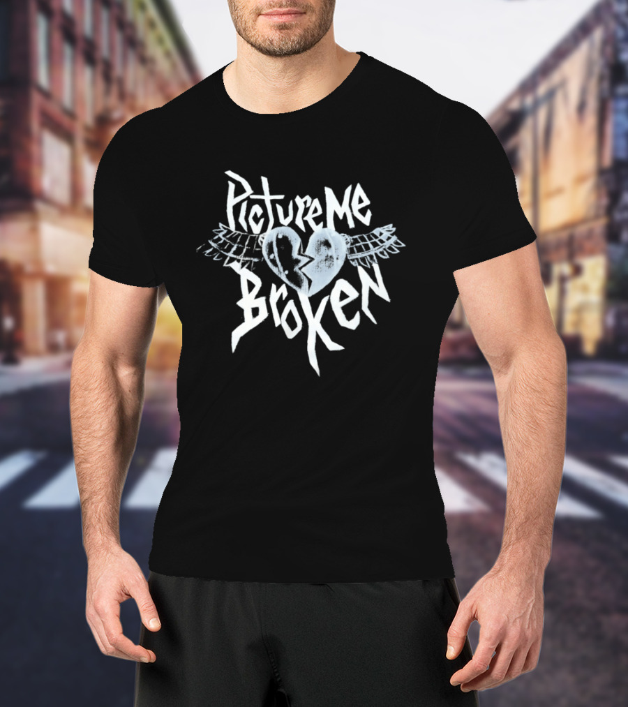 Picture Me Broken Heart Wings Alternative Rock T-Shirt
