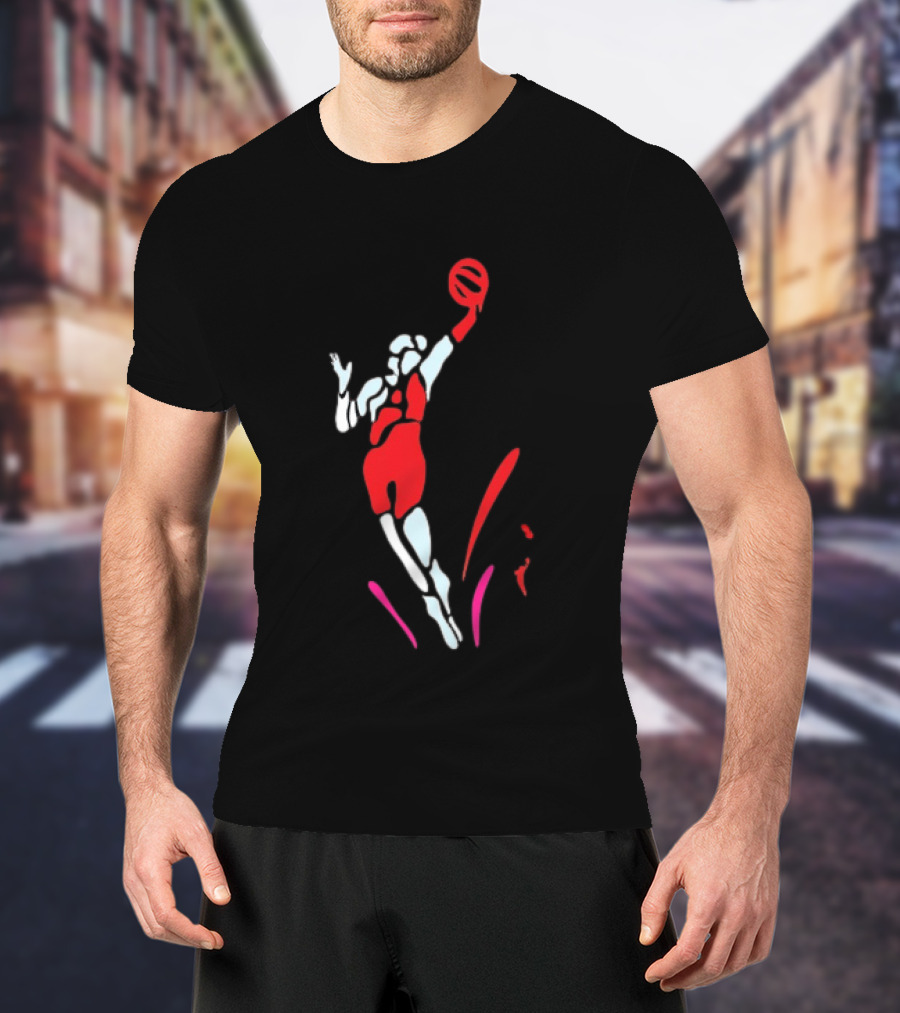 Portland Fire Basketball Player Athlete Jumping Action Pose T-Shirt