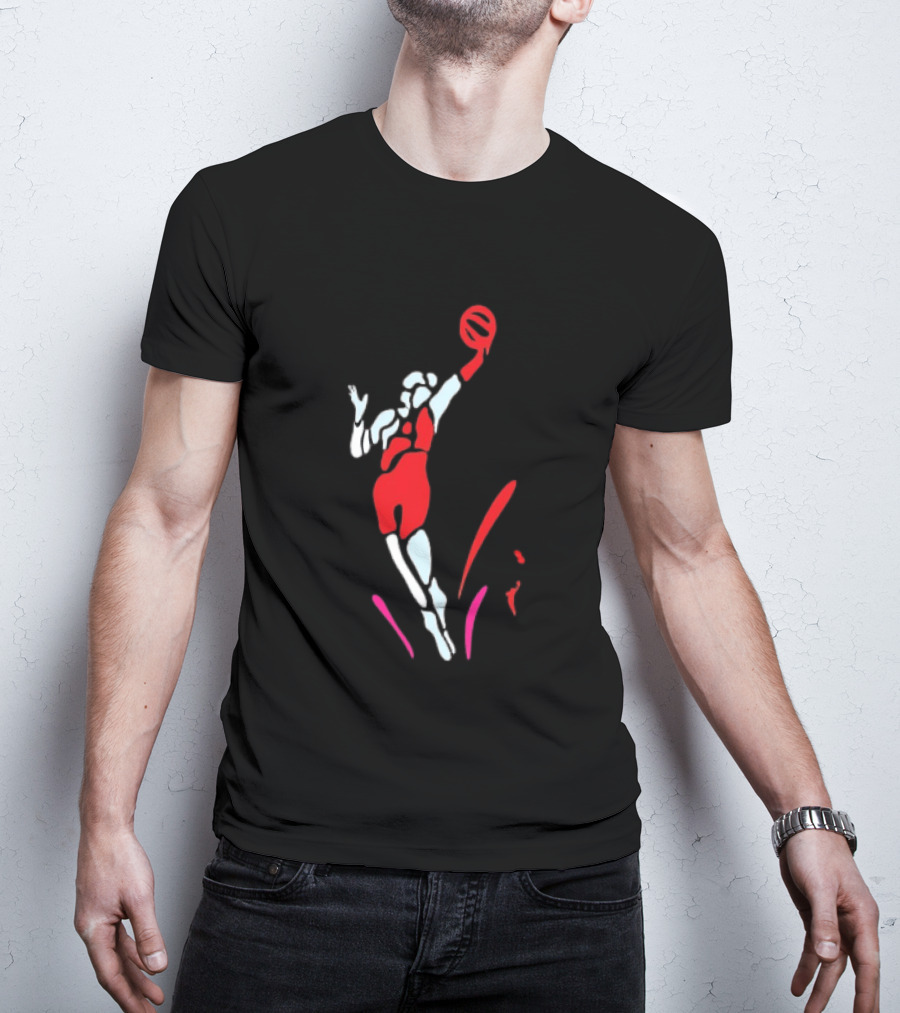 Portland Fire Basketball Player Athlete Jumping Action Pose T-Shirt