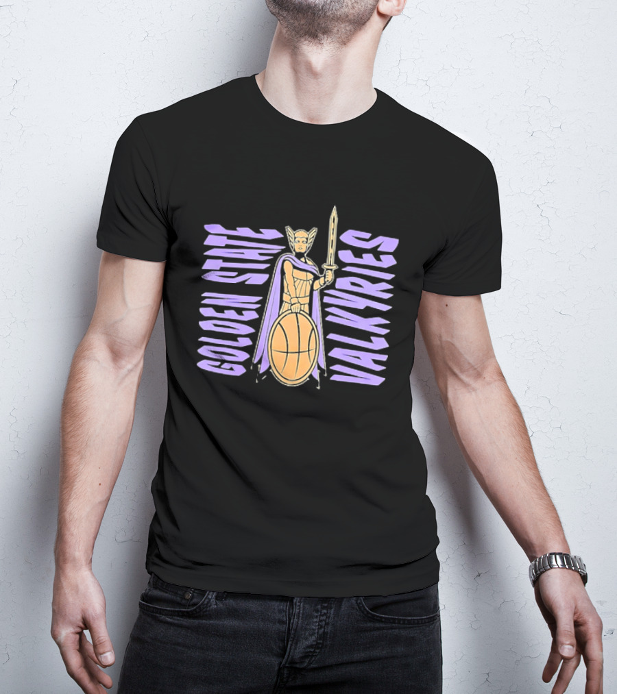 Golden State Valkyries Basketball WNBA Warrior Shield Sword T-Shirt