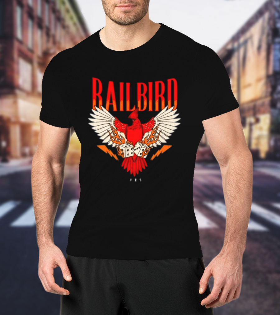 Railbird Festival 063 Red Winged Dice Bird With Flames T-Shirt