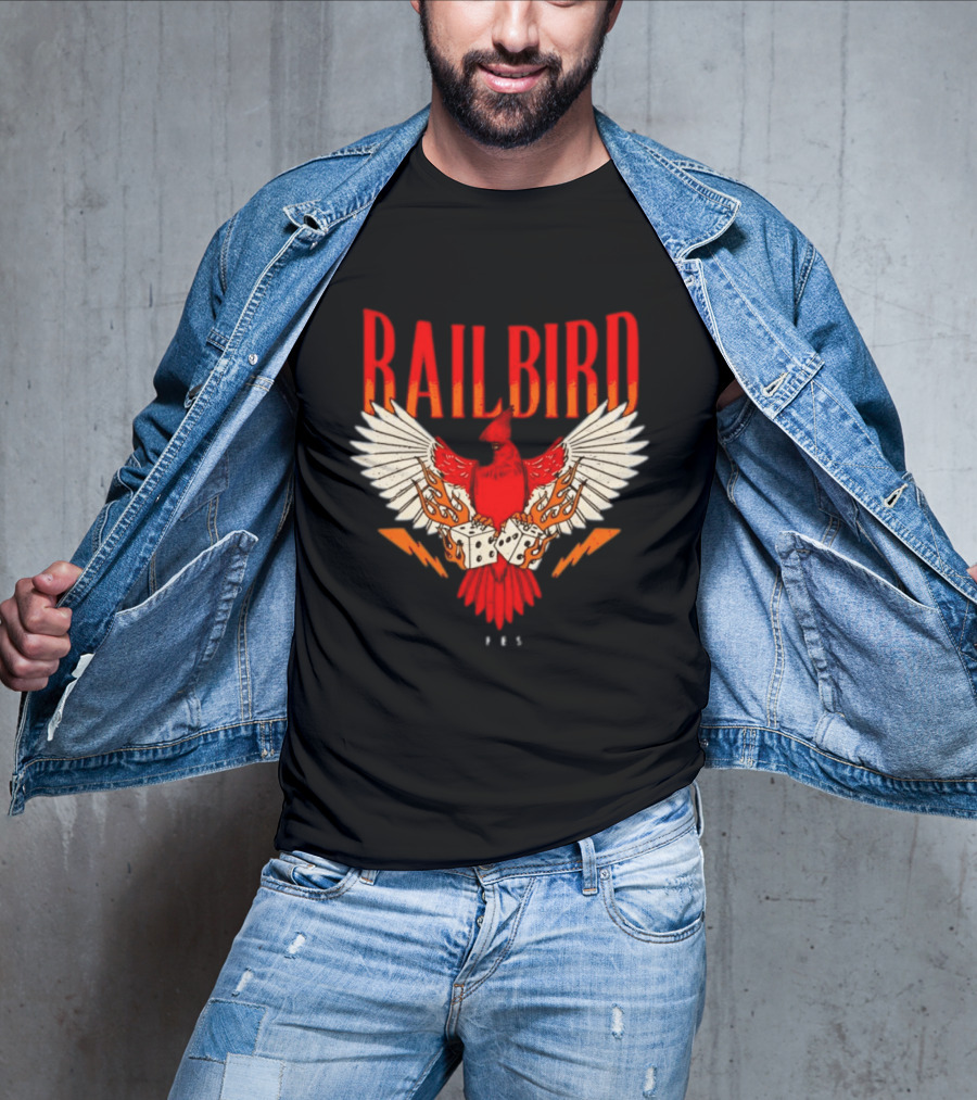 Railbird Festival 063 Red Winged Dice Bird With Flames T-Shirt