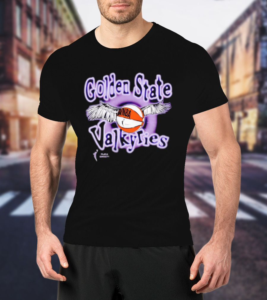 Golden State Valkyries WNBA Playa Society Winged Basketball T-Shirt