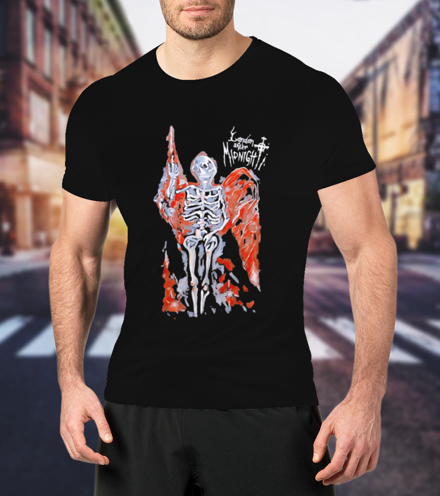 London After Midnight Skeleton Angel Gothic Band Winged Skeleton T-Shirt