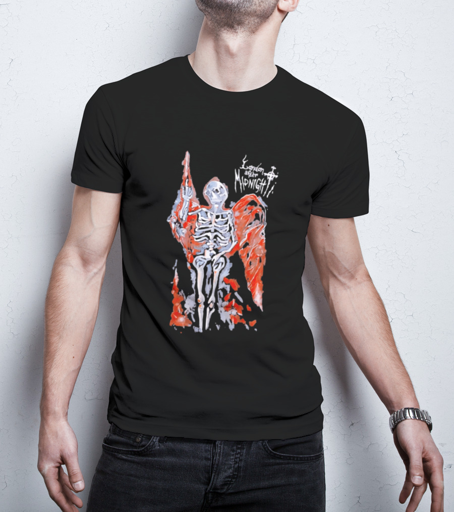 London After Midnight Skeleton Angel Gothic Band Winged Skeleton T-Shirt
