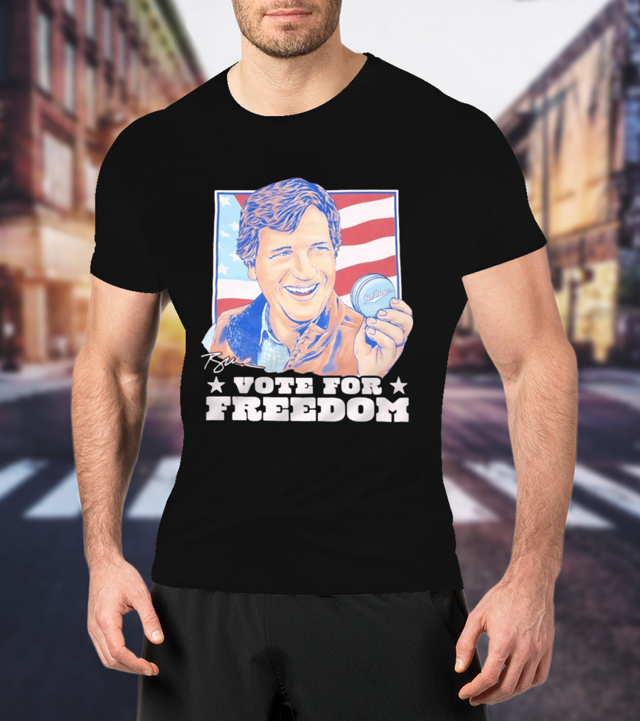 Tucker Carlson Old Row Vote For Freedom America Flag T-Shirt