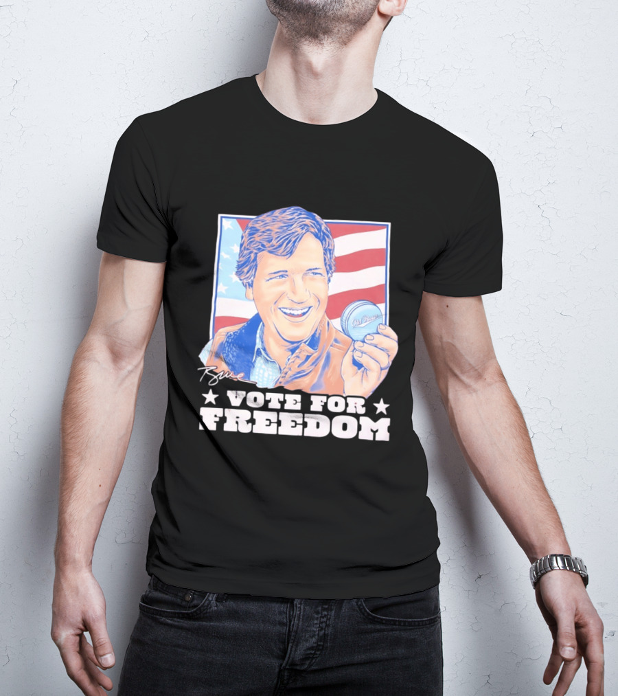 Tucker Carlson Old Row Vote For Freedom America Flag T-Shirt
