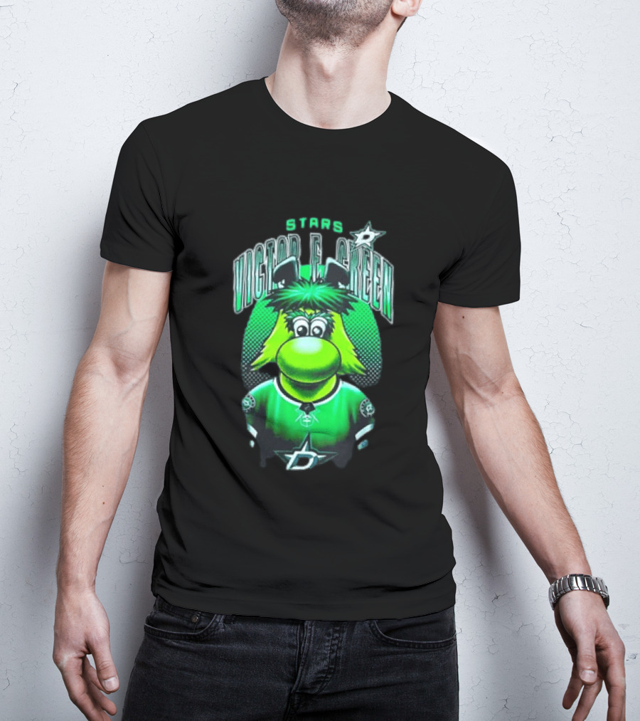 Dallas Stars Victor E Green Mascot NHL Fan Gear T-Shirt