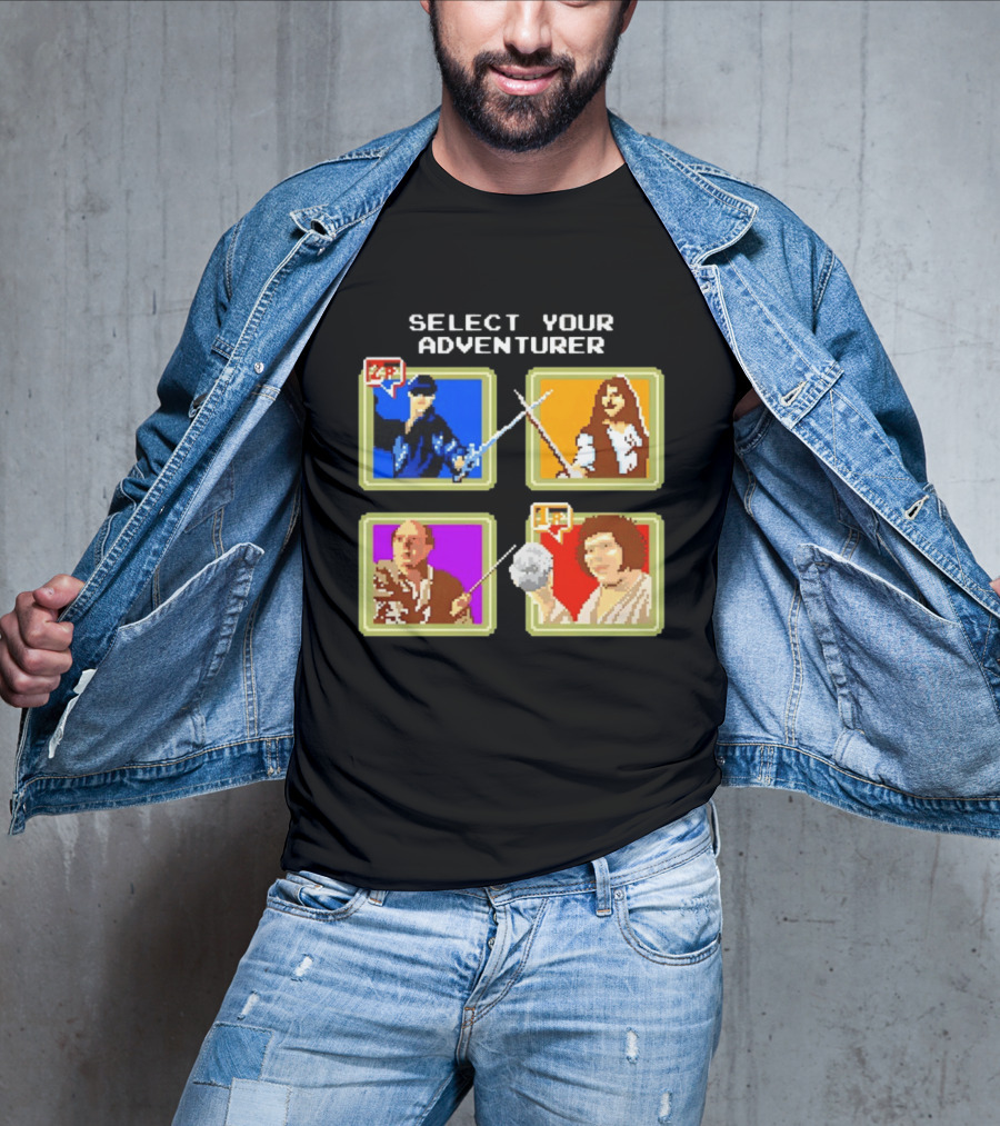 Select Your Adventurer Westley Inigo Montoya Vizzini Fezzik The Princess Bride Pixel T-Shirt