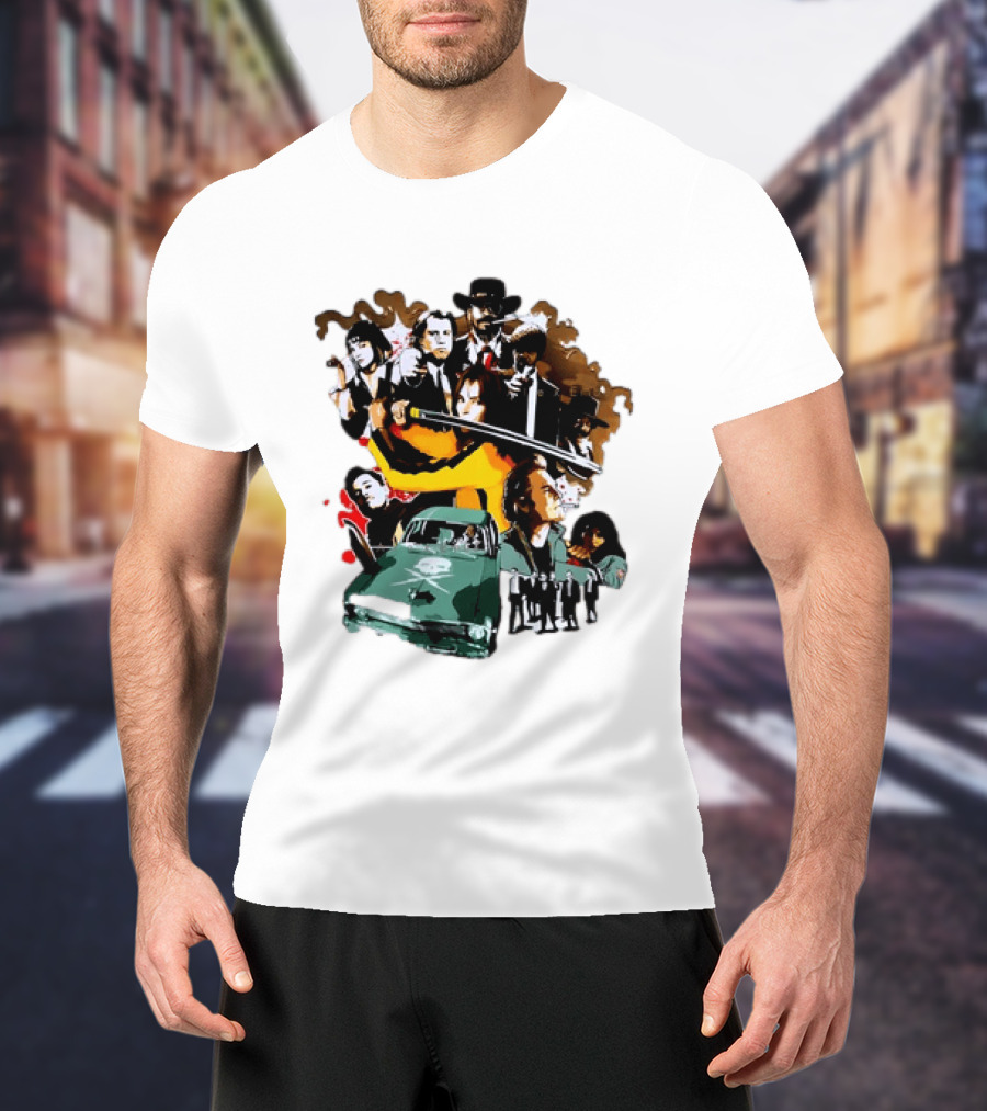 Alex Ember Pulp Fiction Quentin Tarantino Movie Characters Samurai Sword Car T-Shirt