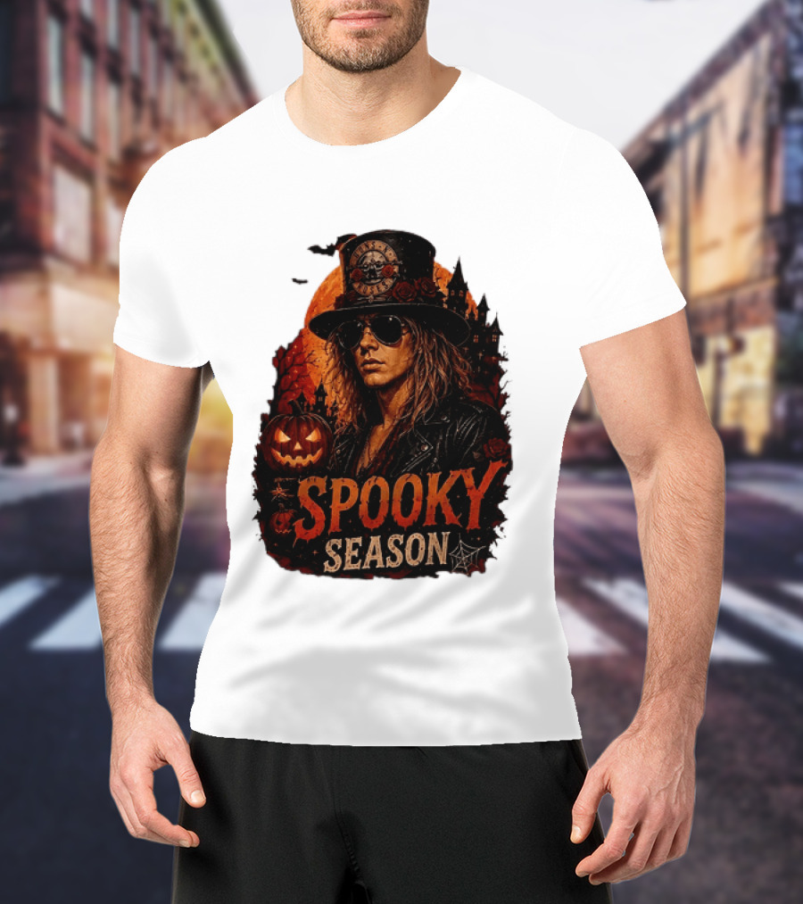 Spooky Season Buns N' Roses Halloween Pumpkin Slash T-Shirt