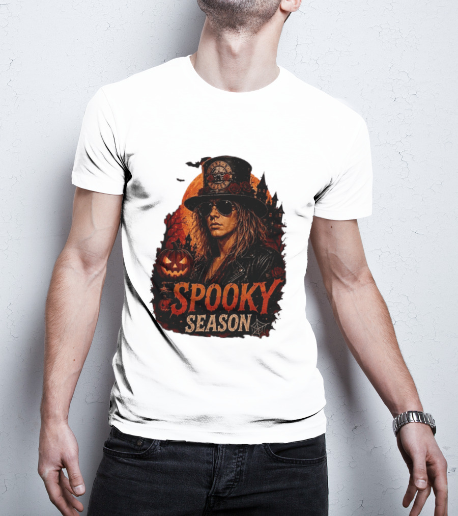 Spooky Season Buns N' Roses Halloween Pumpkin Slash T-Shirt