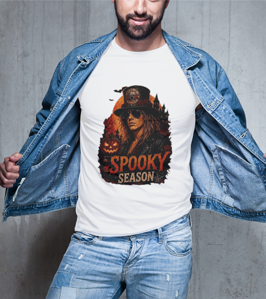 Spooky Season Buns N' Roses Halloween Pumpkin Slash T-Shirt
