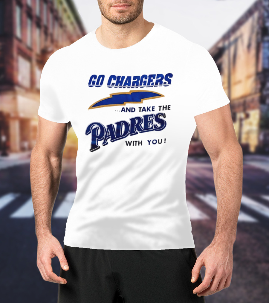 Go Chargers And Take The Padres With You Lightning Bolt T-Shirt