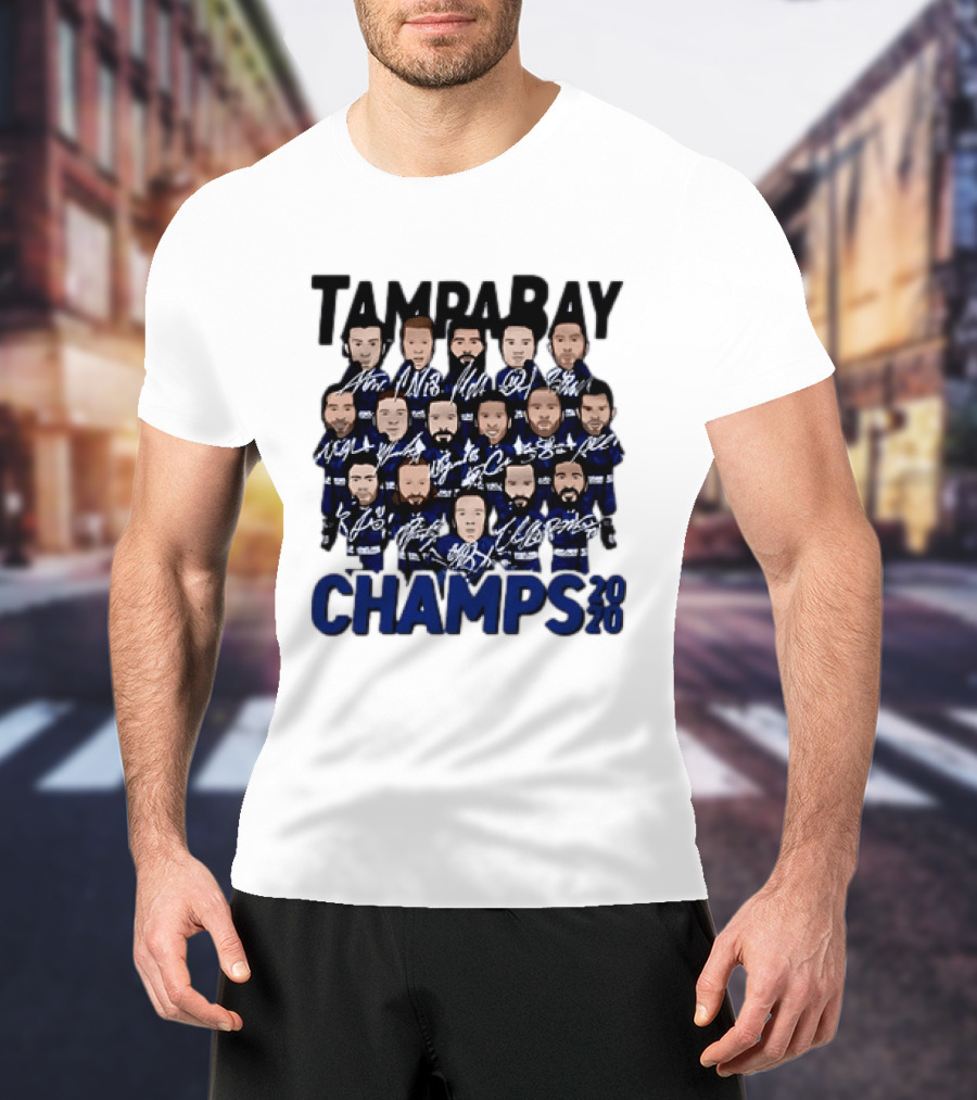 Tampa Bay Champs 2020 Hockey Team Players Signatures T-Shirt