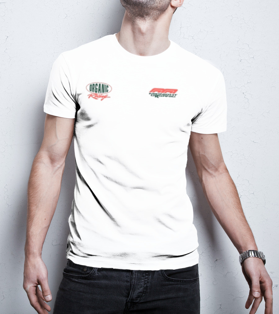 Midnight Racing Organic Store White Retro Car Racing T-Shirt