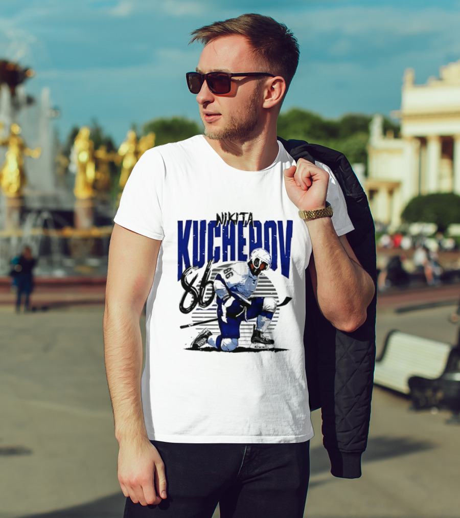Nikita Kucherov 86 Tampa Bay Lightning Hockey Celebration T-Shirt