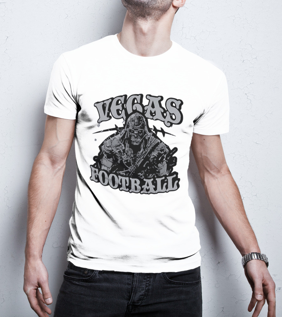 Vegas Football Undead Warrior Grayscale T-Shirt