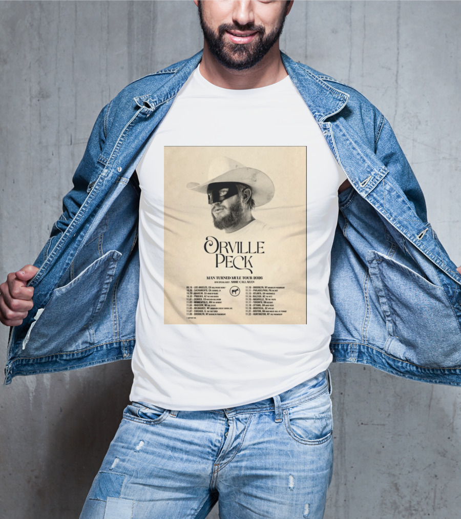 Orville Peck Man Turned Mule Tour 2026 Special Guest Abbie Callahan Concert Dates And Locations T-Shirt