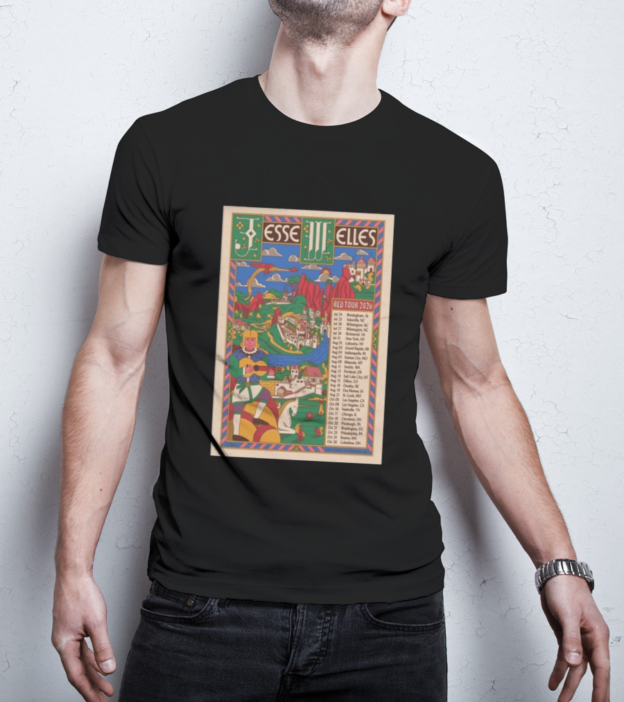 Jesse Welles Red Tour 2026 Cities And Dates T-Shirt