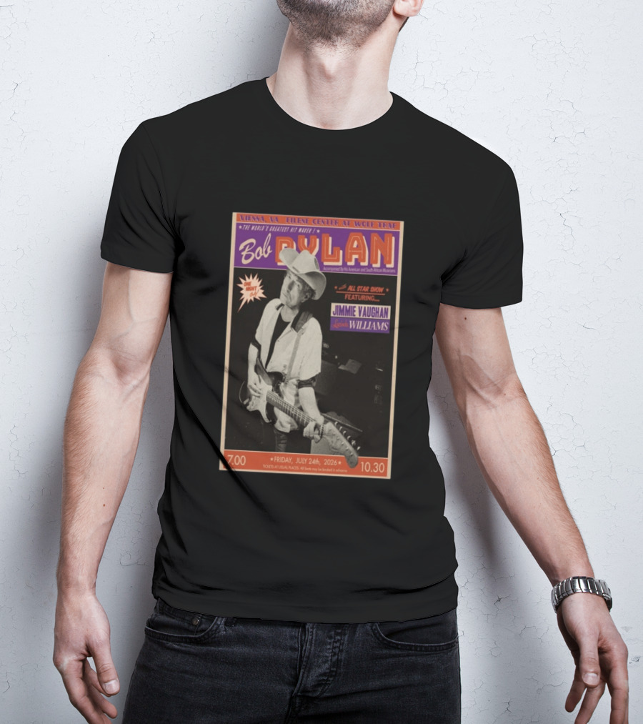 Bob Dylan July 24 2026 Vienna Virginia Filene Center Wolf Trap Jimmie Vaughan Lucinda Williams Concert T-Shirt