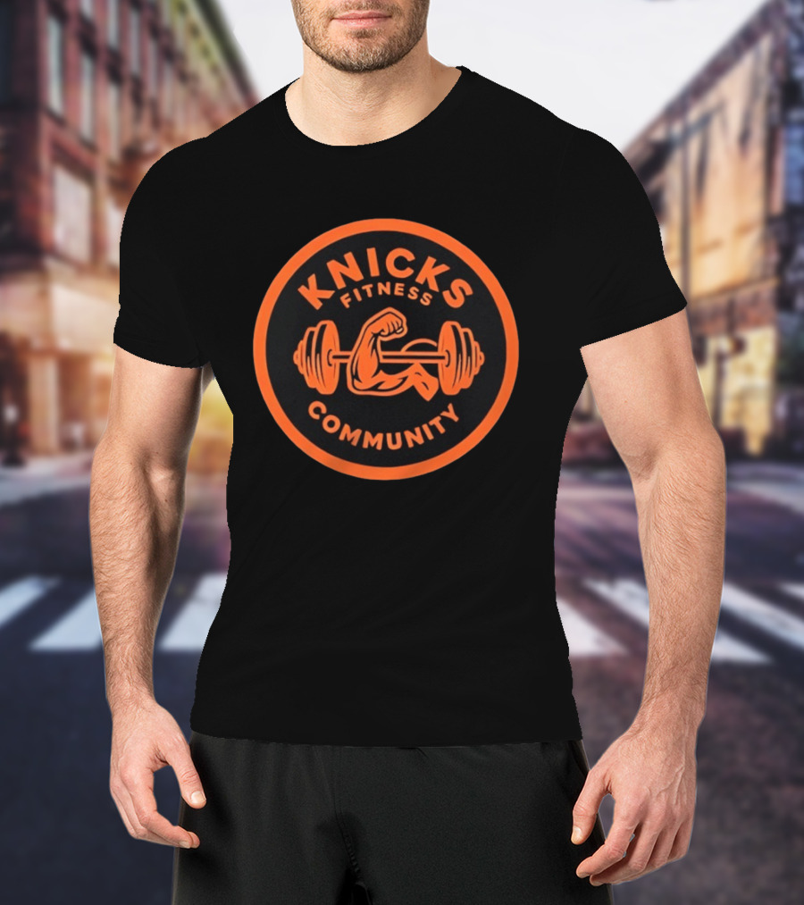 Knicks Fitness Community Bicep Curl Weightlifting T-Shirt