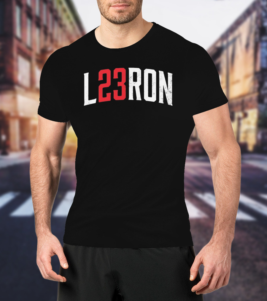 L23Ron Distressed LeBron James NBA Basketball T-Shirt